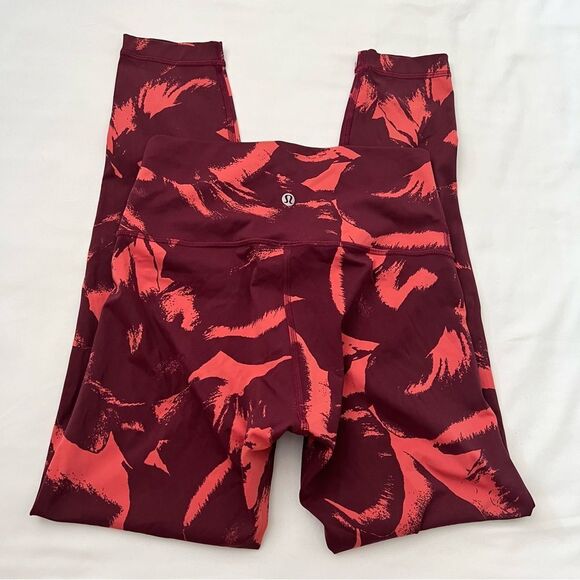 Lululemon wunder under high rise tight women’s size 6 orange red 25.5” inseam - Picture 3 of 5